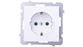 Sonata Gniazdo Pojedyncze Z/U Schuko Z Przesłonami Białe Gp-1Rsp/M/00
