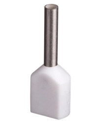 Końcówka tulejkowa izolowana TID 2x0,5mm2/8mm biała cynowana TID2x0,5L8x500 /500szt./