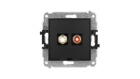 Icon Mechanizm Gniazda Podwójnego Rca, Bez Pola Opisowego (Typu Cinch - Biały...