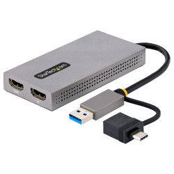 Adapter, 4K, do wyświetlaczy: 2, USB A, USB C, USB 3.2, HDMI