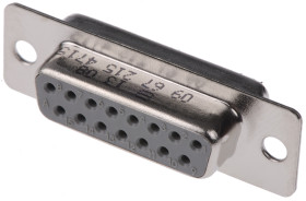 Złącze D-Sub 15-pinowe Żeński Proste Montaż na panelu
