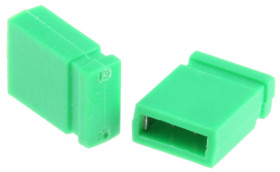 Miniaturowe gniazdo izolowane, Żeński, Prosty, Zielony, typ: Zamknięta góra, 2-piny, 1-rząd, raster: 2.54mm, Cyna na