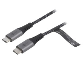 USB-C/C-TXT/2.0 Kabel USB 2.0 USB C wtyk, z obu stron 2m 480Mbps tekstylny