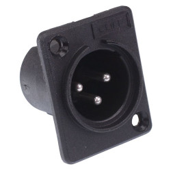 Male XLR 3 Pole Chassis Mount Plug Counter Sunk Holes CP3000