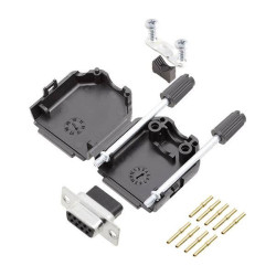 Encitech 6355-0078-11 D-Sub Receptacle set 180&#xB0; 9-pin Crimp 1pc