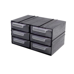Magazynek szufladkowy modułowy 23x14x12.5cm, 6 szufladek, Konger PX6
