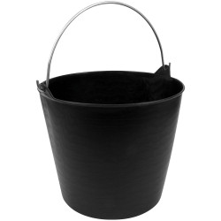 Sealey SFT26H Heavy-Duty Flexi Tub 26L with Metal Handle - Black