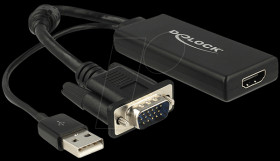 62668 VGA to HDMI Adapter with Audio black