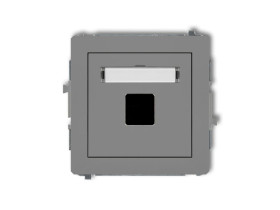 DECO Gniazdo multimedialne pojedyncze bez modułu (standard Keystone) szary mat 27DGM-1P KARLIK