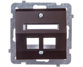 SONATA Obudowa gniazda komputerowego podwójnego czekoladowy metalik bez gniazd GPK-2RS/p/40