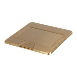 Puszka podłogowa POP-UP kwadratowa metalowa 1+1/2 x M45 / mosiądz BIURO+ 28306