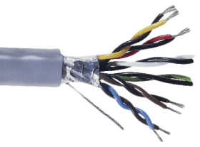 Kabel do transmisji danych 6 -parowy 0,23 mm² 12 -rdzeniowy Ekranowany 24 AWG AWG PVC 300 V Sterowanie