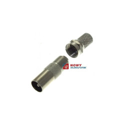 Wtyk TV/gn.F + wtyk F (blister) przejście