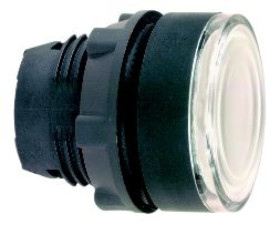 Główka przycisku podświetlanego biała kryta, O 22 , z sam. powr. do żarówki BA9s ZB5AW31