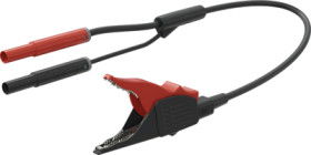 Kelvin measuring lead with (kelvin clamp, straight) to (4 mm lamella plug, straight), 2.5 m, silicone, 1.0 mm², CAT II, 66.8012-