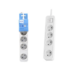 Przedłużacz 4Gn 1,5m PHILIPS Sieciowy, Biały, 4 Gniazda, Wyłącznik