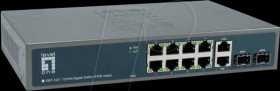 GEP-1221 Switch, 12-Port, Gigabit Ethernet, PoE+, SFP