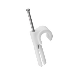 Spinka do kabli 15mm materiał: Polietylen Biały zacisk węża