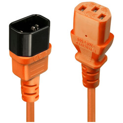 Lindy 30474 1m IEC Extension Cable, Orange