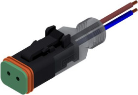 Connection cable, socket, 2 pole, straight to openend, 2m