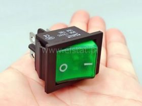 Przeł. kołys. stabilny zielony ON-ON; 230V; 6p 30A