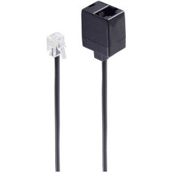Shiverpeaks BS70226 Cable extension RJ11 6p4c plug to socket 6m Black