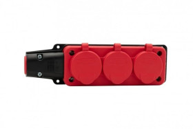 Listwa gumowa 3x230V 16A IP54 czerwona