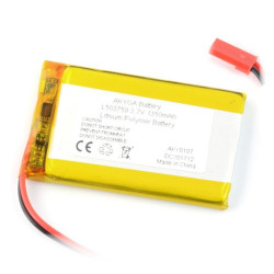 Akumulator Li-Pol Akyga 1350mAh 1S 3,7V - złącze JST-BEC + gniazdo - 59x37x5mm