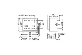 Alphabet Components INGEGOTEN TRANSFORMATOR 12VA with Dual Outputs 2 x 24V
