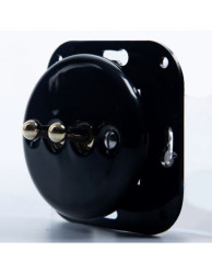 CERAMICZNY WŁĄCZNIK PODTYNKOWY DWUTOROWY SCHODOWY DŹWIGNIOWY CZARNY CWPT2SCHDB