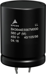 Electrolytic capacitor, 680 µF, 450 V (DC), ±20 %, radial, pitch 10 mm, Ø 35 mm, B43644A5687M000