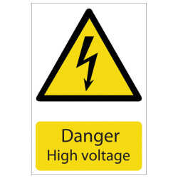 Draper 72237 &#x27;Danger High Voltage&#x27; Hazard Sign 200x 300mm