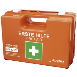 Petex 43924135 First Aid Kit DIN 13157 Orange Compact with Wall Bracket