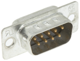 Złącze D-Sub 9-pinowe Męski Proste Montaż na kablu raster 2.77mm Złoto na niklu