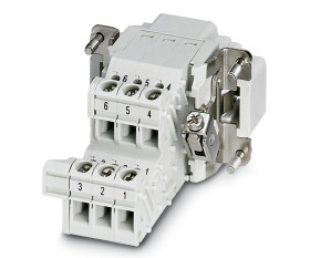 Wzmocnione złącze zasilania 6-pinowe Phoenix Contact 16A 500 V Męski