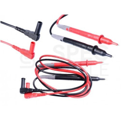 Kable przewody pomiarowe do miernika (wtyk kątowy / Sonda pomiarowa) 2x 1m czarny + czerwony Mastech T-3030