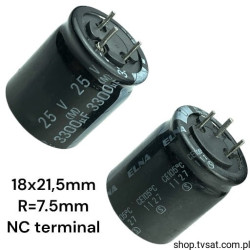 RPK-25V332MK6 Electrolytic 3300uF 25V 105'C R=7.5 NC Terminal THT ELNA