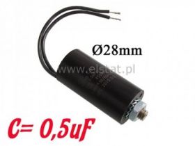 0,5uF/ 450V kond. rozruchowy 26x53mm ( przewody)