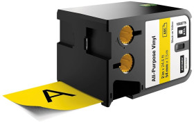 Taśma winylowa trwała do drukarek XTL 54mm x 7m czarna na żółtym 1868775