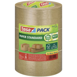 tesa 58292 EcoLogo Packaging Tape 50m x 50mm 3pcs Eco-friendly brown