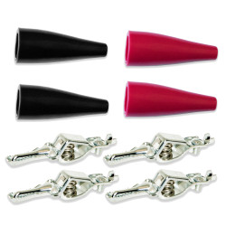 Zestaw zacisków krokodylkowych 5A izolowany Czarny/czerwony Mueller Electric