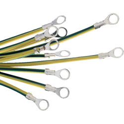 Grounding cable, copper, 25 mm², (L) 220 mm, hole Ø 8.3 mm, NSYEL2225D8