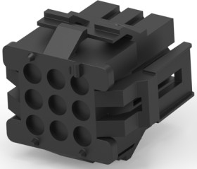 Plug housing, 9 pole, pitch 4.2 mm, straight, black, 1-640521-0