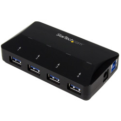 Hub USB USB 3.0 ST53004U1C 4 Adapter AC USB A, StarTech.com
