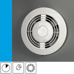 Wentylator domowy Komfort 100HT czujnik wilgotności z opóźnieniem czasowym, łożysko kulkowe, fi 100 mm, kolor biały