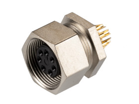 Złącze okrągłe 7-pinowe M9 Panel Gniazdo binder Żeńskie IP40 711