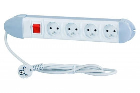 Przedłużacz listwowy MODULA 4x230V, OWY 3x1mm2 - 1,5m z wyłącznikiem