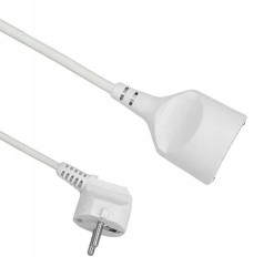 Przedłużacz elektryczny z uziemieniem 1 gniazdo, przewód 2m