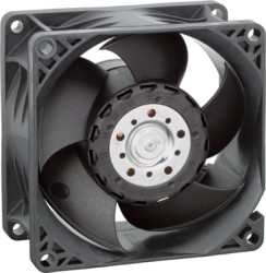 DC axial fan, 48 V, 80 x 80 x 38 mm, 222 m³/h, 71 dB, ball bearing, ebm-papst 8218 J/2H4