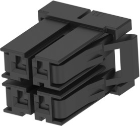 Socket housing, 4 pole, pitch 5.08 mm, straight, black, 1-2291727-1
